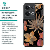 Lines Pattern Flowers Glass Case for Oppo Reno8 Pro 5G