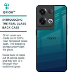 Green Triangle Pattern Glass Case for Oppo Reno8 Pro 5G