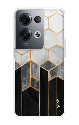 Hexagonal Pattern Oppo Reno8 Pro 5G Back Cover