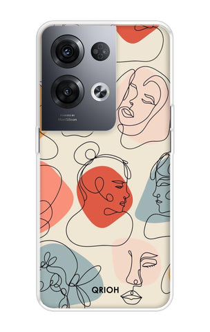 Abstract Faces Oppo Reno8 Pro 5G Back Cover