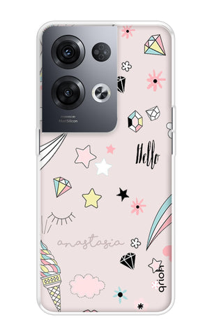 Unicorn Doodle Oppo Reno8 Pro 5G Back Cover