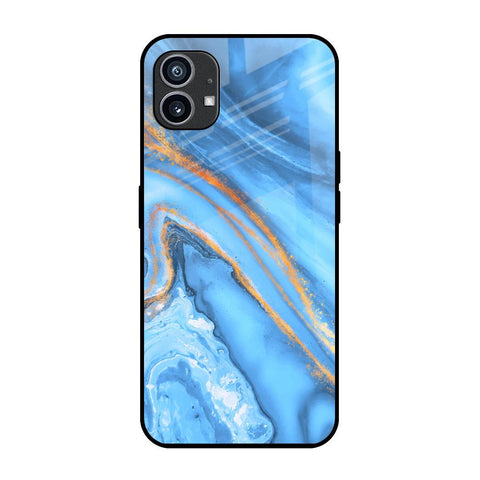 Vibrant Blue Marble Nothing Phone 1 Glass Back Cover Online
