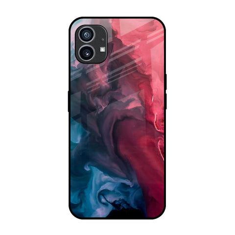 Blue & Red Smoke Nothing Phone 1 Glass Back Cover Online