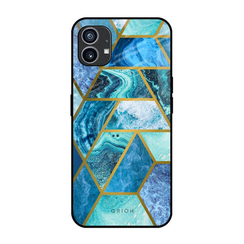 Turquoise Geometrical Marble Nothing Phone 1 Glass Back Cover Online