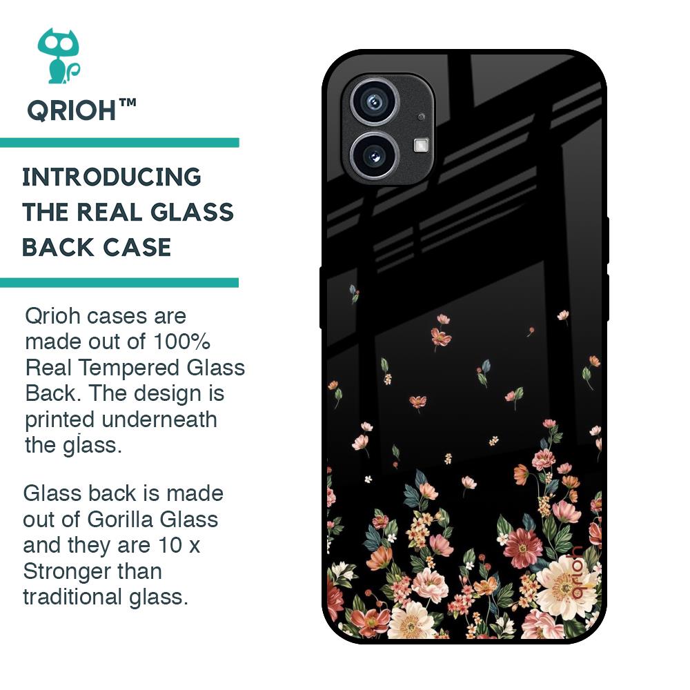 Floating Floral Print Glass Case for Nothing Phone 1