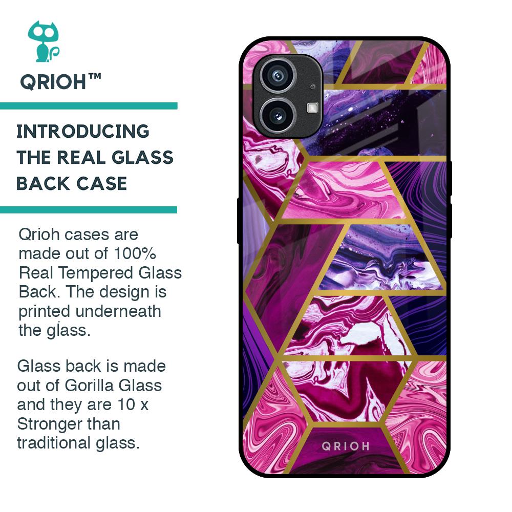 Electroplated Geometric Marble Glass Case for Nothing Phone 1