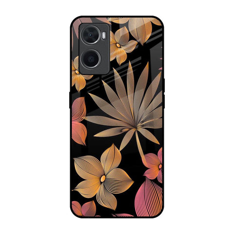 Lines Pattern Flowers Oppo A36 Glass Back Cover Online