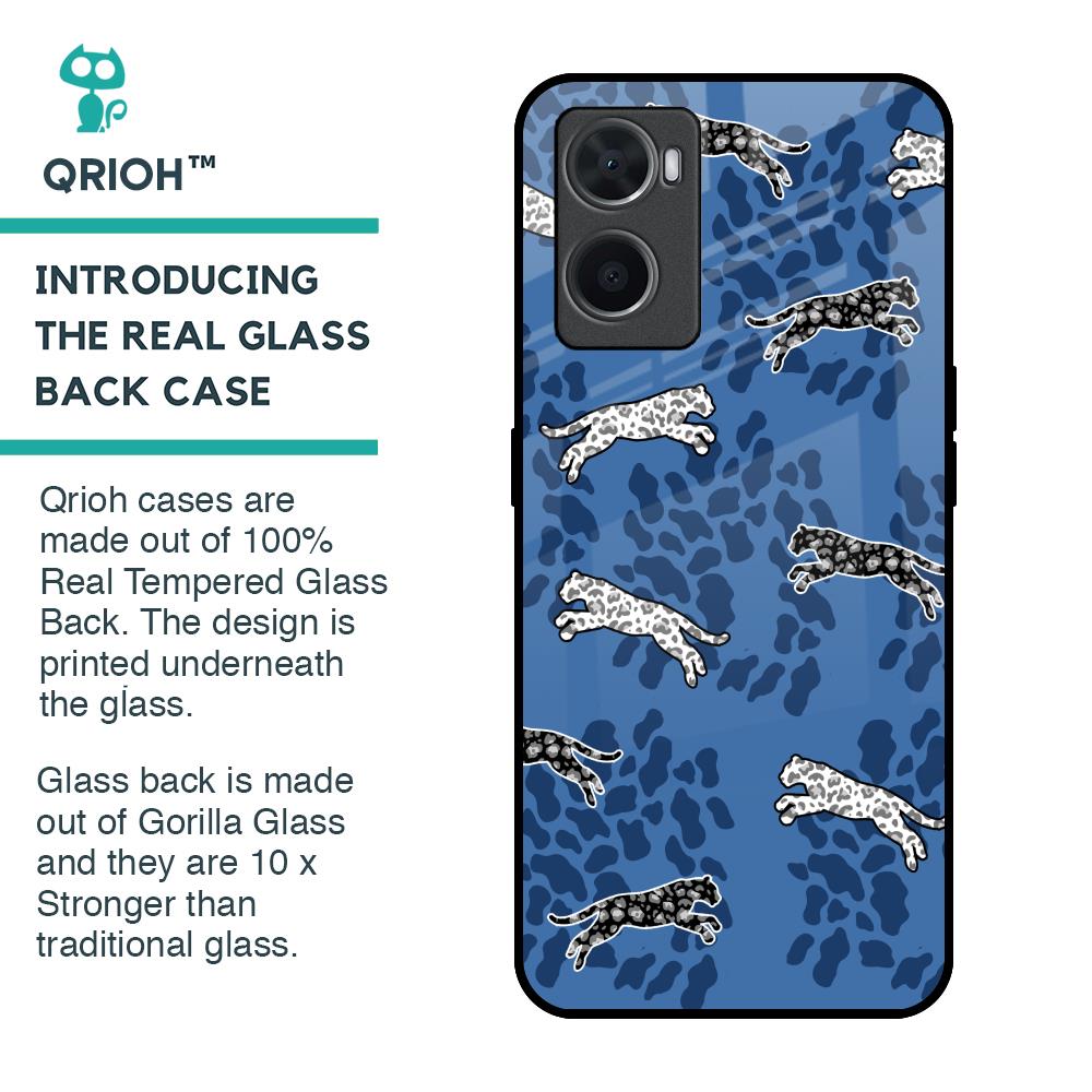 Blue Cheetah Glass Case for Oppo A36