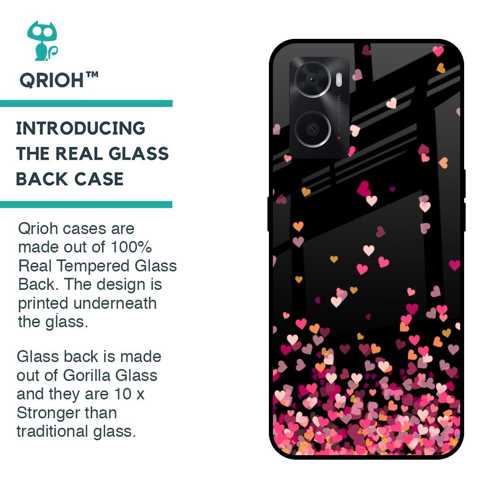 Heart Rain Fall Glass Case For Oppo A36