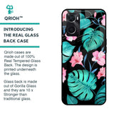 Tropical Leaves & Pink Flowers Glass case for Oppo A36