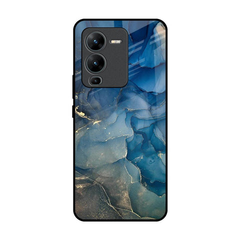 Blue Cool Marble Vivo V25 Pro Glass Back Cover Online