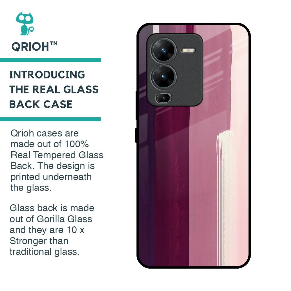 Brush Stroke Art Glass Case for Vivo V25 Pro