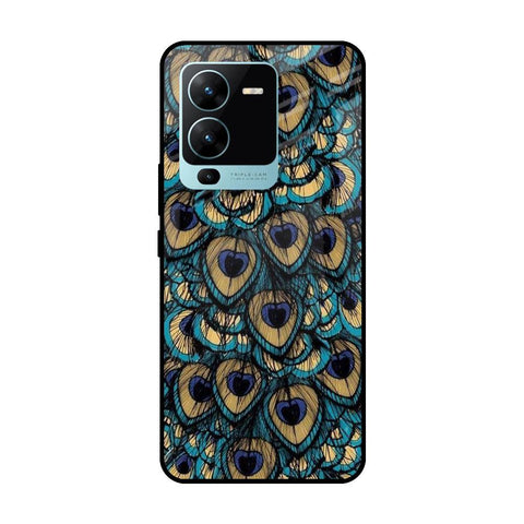 Peacock Feathers Vivo V25 Pro Glass Cases & Covers Online