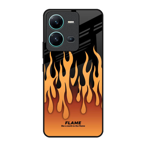 Fire Flame Vivo V25 Glass Back Cover Online