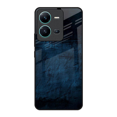 Dark Blue Grunge Vivo V25 Glass Back Cover Online