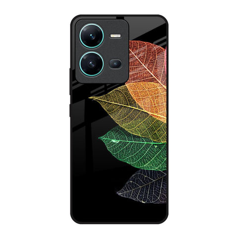 Colorful Leaves Vivo V25 Glass Back Cover Online