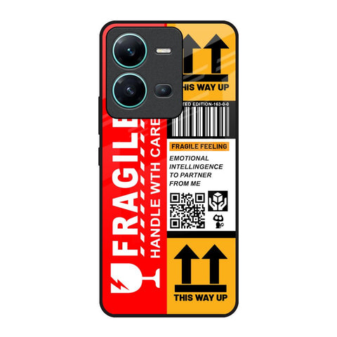 Handle With Care Vivo V25 Glass Back Cover Online