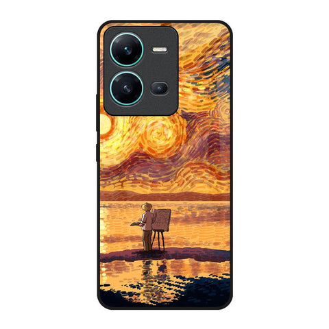 Sunset Vincent Vivo V25 Glass Back Cover Online