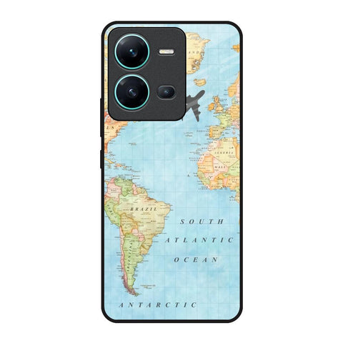 Travel Map Vivo V25 Glass Back Cover Online