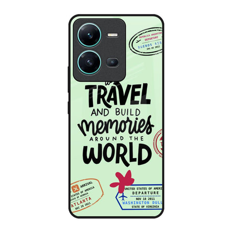Travel Stamps Vivo V25 Glass Back Cover Online