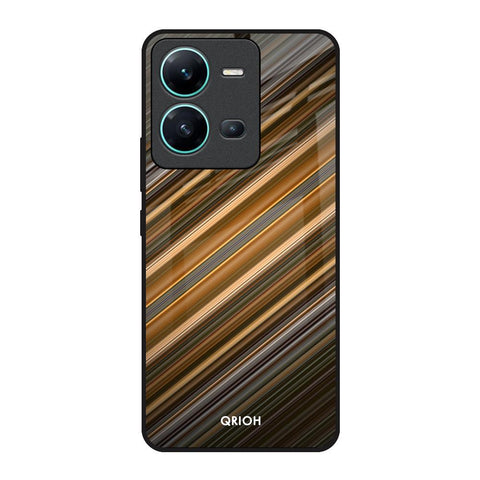 Diagonal Slash Pattern Vivo V25 Glass Back Cover Online