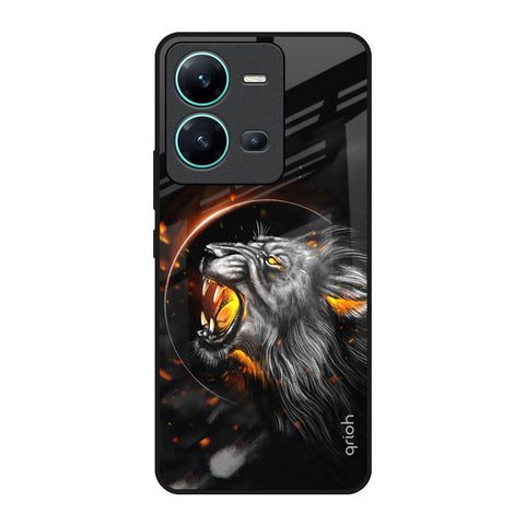 Aggressive Lion Vivo V25 Glass Back Cover Online