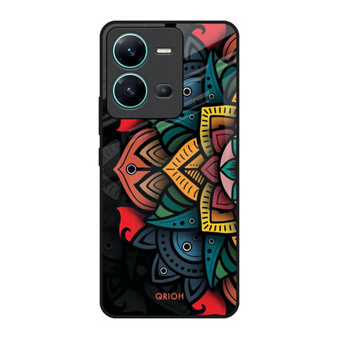 Retro Gorgeous Flower Vivo V25 Glass Back Cover Online