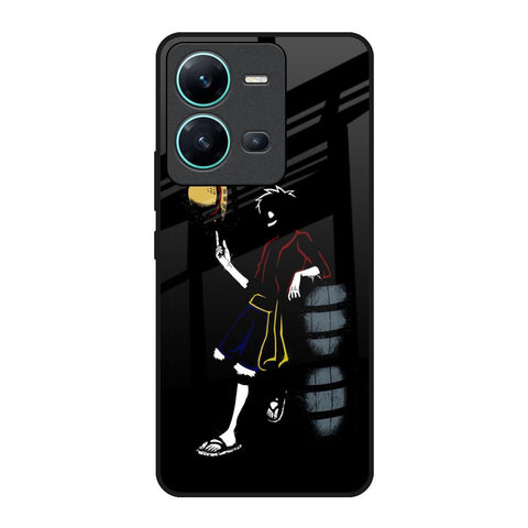 Luffy Line Art Vivo V25 Glass Back Cover Online