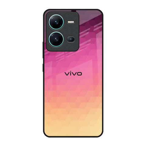 Geometric Pink Diamond Vivo V25 Glass Back Cover Online