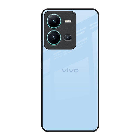 Pastel Sky Blue Vivo V25 Glass Back Cover Online