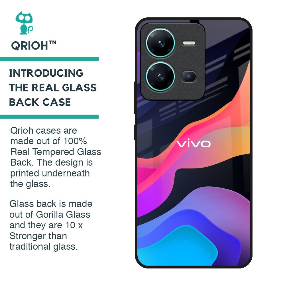 Colorful Fluid Glass Case for Vivo V25
