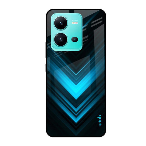Vertical Blue Arrow Vivo V25 Glass Cases & Covers Online