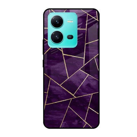 Geometric Purple Vivo V25 Glass Cases & Covers Online
