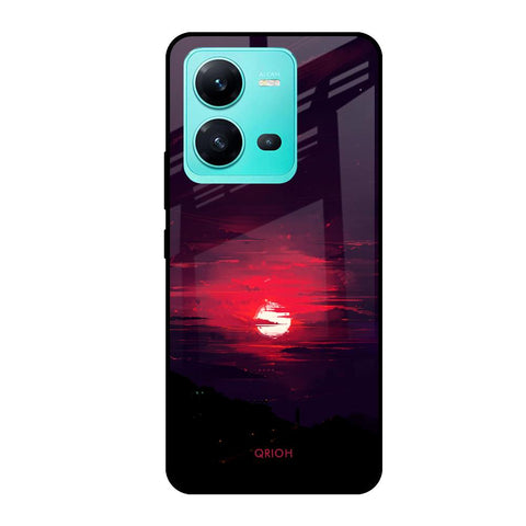 Morning Red Sky Vivo V25 Glass Cases & Covers Online