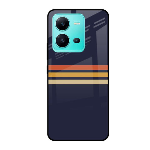 Tricolor Stripes Vivo V25 Glass Cases & Covers Online