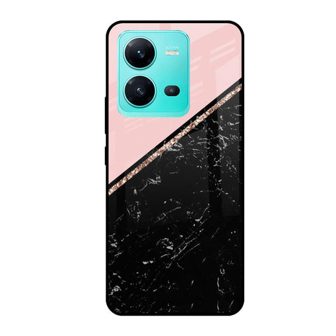 Marble Texture Pink Vivo V25 Glass Cases & Covers Online