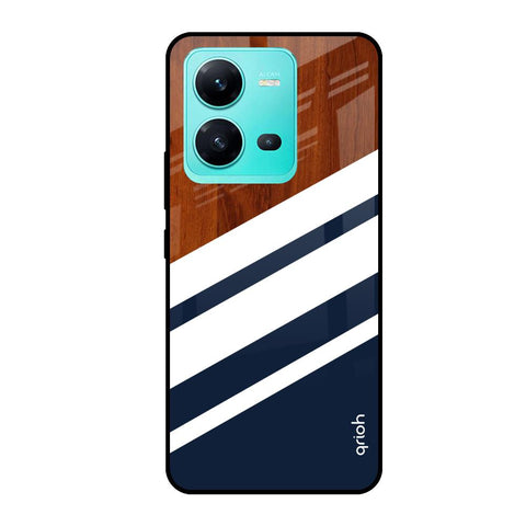 Bold Stripes Vivo V25 Glass Cases & Covers Online