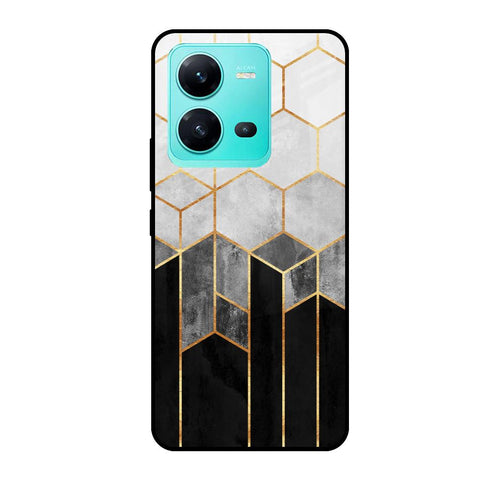 Tricolor Pattern Vivo V25 Glass Cases & Covers Online