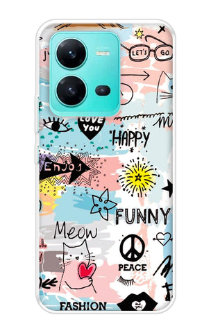 Happy Doodle Vivo V25 Back Cover