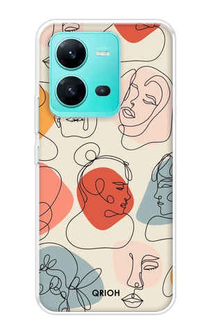 Abstract Faces Vivo V25 Back Cover