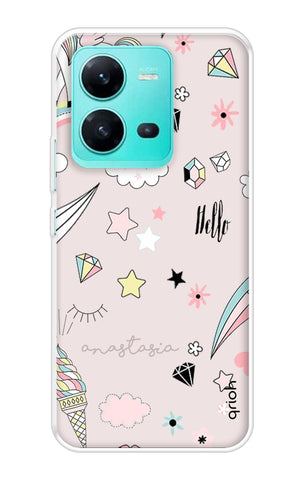 Unicorn Doodle Vivo V25 Back Cover
