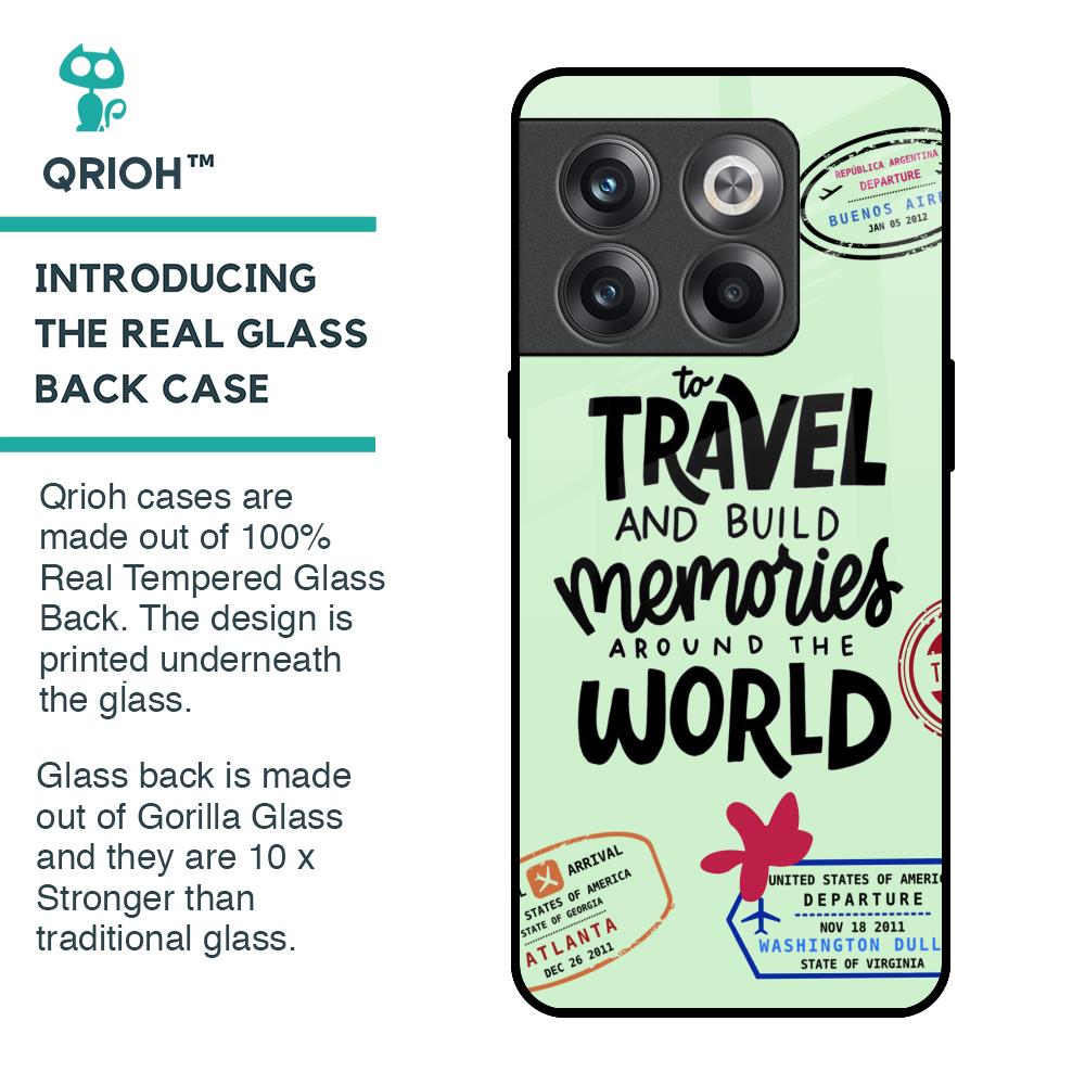 Travel Stamps Glass Case for OnePlus 10T 5G