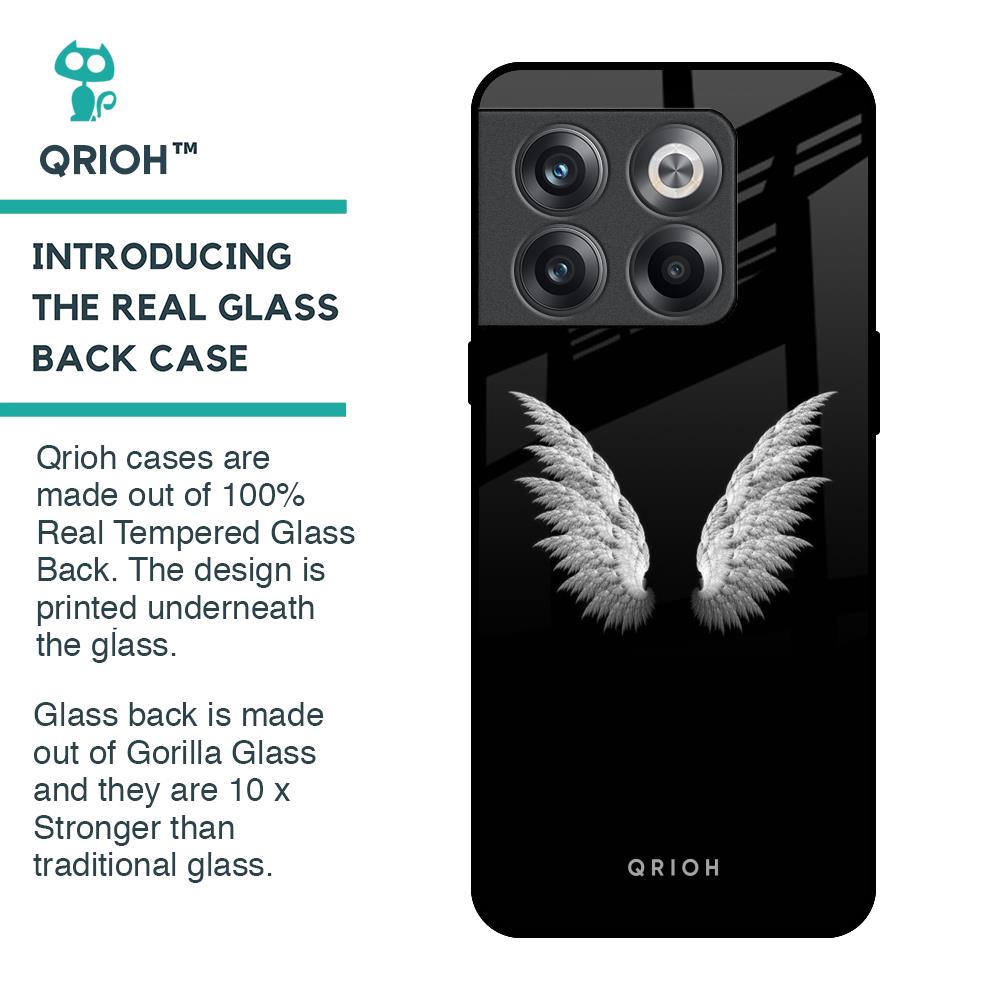 White Angel Wings Glass Case for OnePlus 10T 5G