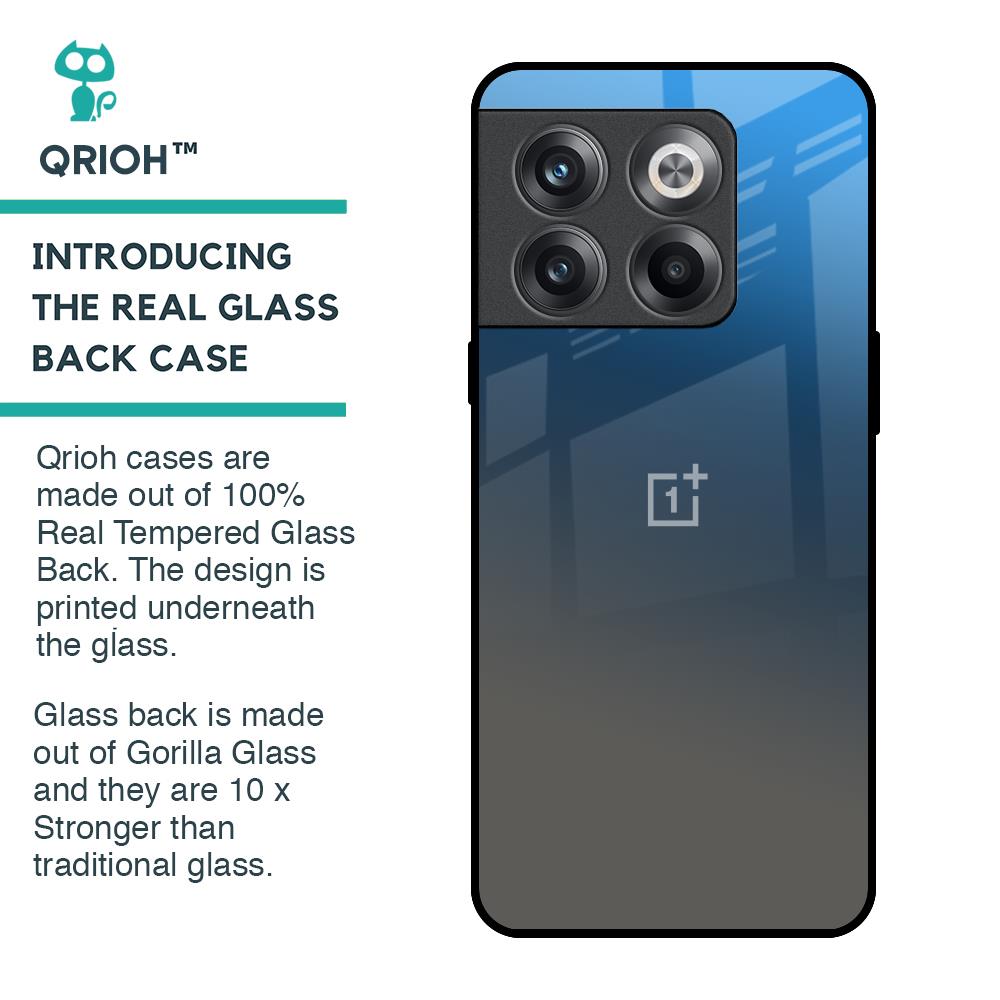 Blue Grey Ombre Glass Case for OnePlus 10T 5G