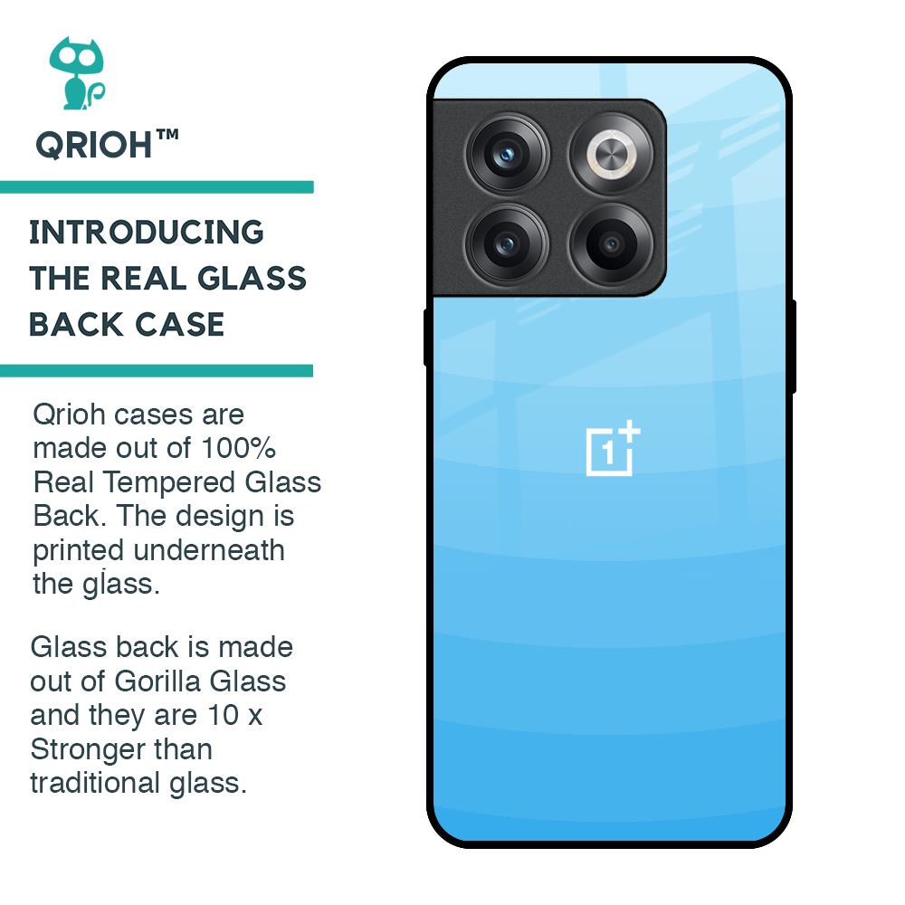 Wavy Blue Pattern Glass Case for OnePlus 10T 5G