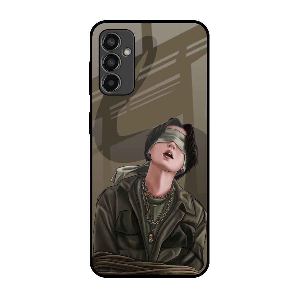 Blind Fold Samsung Galaxy M13 Glass Back Cover Online