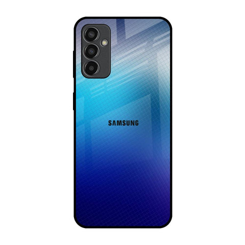 Blue Rhombus Pattern Samsung Galaxy M13 Glass Back Cover Online