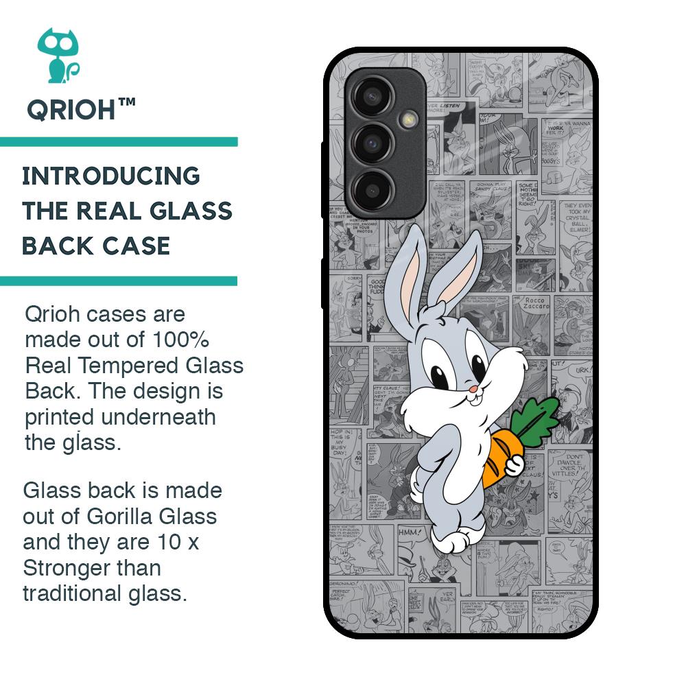 Cute Baby Bunny Glass Case for Samsung Galaxy M13
