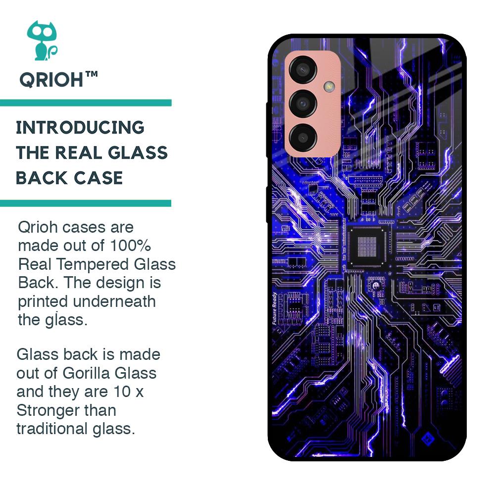 Techno Color Pattern Glass Case For Samsung Galaxy M13