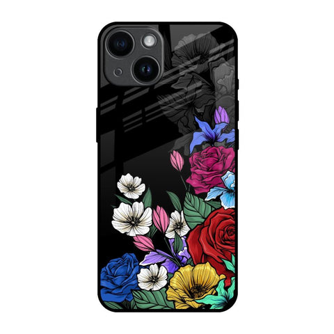 Rose Flower Bunch Art iPhone 14 Glass Back Cover Online